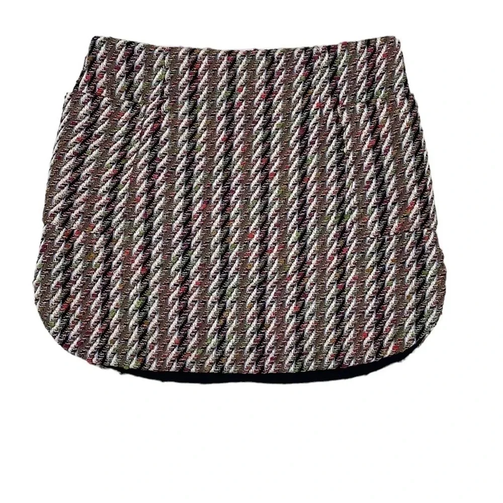 .OBJECT Tweed Skirt Mini Colorful Red Cream Size 40 - Picture 4 of 17